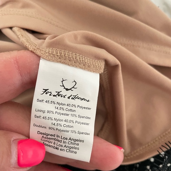 For Love And Lemons Black and Tan Lace Asymmetrical A-Line Skirt - Picture 8 of 8